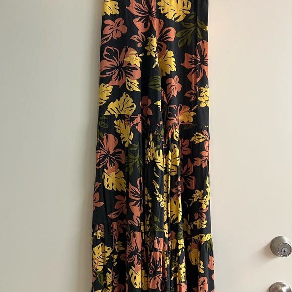 Free People Black Floral Wide Leg Pants - Picture 1 of 6